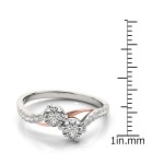 Two-Tone Gold 3/4ct TDW Round-Cut Diamond 2-Stone Ring - Handcrafted By Name My Rings™