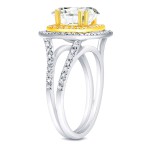 Two-tone Gold 1 4/5ct TDW Certified Princess-cut Diamond Ring - Handcrafted By Name My Rings™