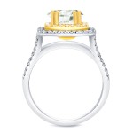 Two-tone Gold 1 4/5ct TDW Certified Princess-cut Diamond Ring - Handcrafted By Name My Rings™