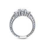 White Gold 1 1/2ct Certified 3-stone Filigree Bridal Ring Set - Handcrafted By Name My Rings™