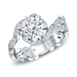 White Gold 1 1/2ct Round Diamond Engagement - Handcrafted By Name My Rings™