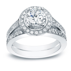 White Gold 1 1/2ct TDW Certified Diamond Bridal Ring Set - Handcrafted By Name My Rings™