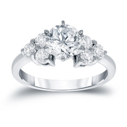 White Gold 1 1/2ct TDW Certified Round Diamond Ring - Handcrafted By Name My Rings™