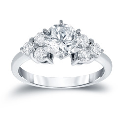 White Gold 1 1/2ct TDW Certified Round Diamond Ring - Handcrafted By Name My Rings™
