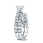 White Gold 1 1/2ct TDW Certified Round-cut Diamond Bridal Ring Set - Handcrafted By Name My Rings™