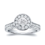 White Gold 1 1/2ct TDW Diamond Bezel Set Engagement Ring - Handcrafted By Name My Rings™