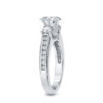 White Gold 1 1/2ct TDW Round Cut Diamond Three Stone Engagement Ring - Handcrafted By Name My Rings™