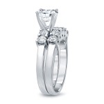 White Gold 1 1/2ct TDW Round Diamond Bridal Ring Set - Handcrafted By Name My Rings™