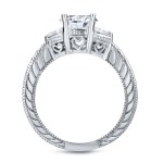 White Gold 1 1/3ct TDW Certified Princess-cut Diamond Bridal Ring Set - Handcrafted By Name My Rings™
