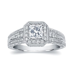 White Gold 1 1/4ct TDW Princess Diamond Engagement Ring - Handcrafted By Name My Rings™