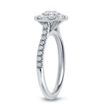 White Gold 1 1/6ct TDW Diamond Cluster Engagement Ring - Handcrafted By Name My Rings™