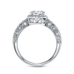 White Gold 1 3/4ct TDW Certified Princess-cut Diamond Square Halo Bridal Ring Set - Handcrafted By Name My Rings™