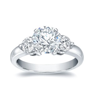 White Gold 1 3/4ct TDW Round Diamond Three Stone Ring - Handcrafted By Name My Rings™