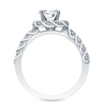 White Gold 1 3/5ct TDW Certified Round-cut Diamond Rope Style Halo Bridal Ring Set - Handcrafted By Name My Rings™