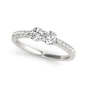 White Gold 1/2ct TDW 2-Stone Round Cut Diamond Ring - Handcrafted By Name My Rings™