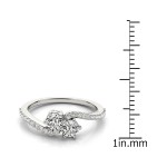 White Gold 1/2ct TDW 2-Stone Round Cut Diamond Ring - Handcrafted By Name My Rings™
