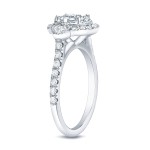 White Gold 1ct TDW Diamond Cluster Engagement Ring - Handcrafted By Name My Rings™