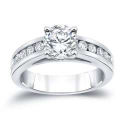 White Gold 1ct TDW Diamond Solitaire Engagement Ring - Handcrafted By Name My Rings™