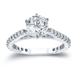 White Gold 1ct TDW Round-Cut Diamond Engagement Ring - Handcrafted By Name My Rings™
