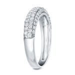 White Gold 1ct TDW Round Cut Diamond Multi- Row Pave Ring - Handcrafted By Name My Rings™