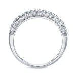 White Gold 1ct TDW Round Cut Diamond Multi- Row Pave Ring - Handcrafted By Name My Rings™