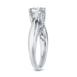 White Gold 1ct TDW Round Diamond Solitaire Ring - Handcrafted By Name My Rings™