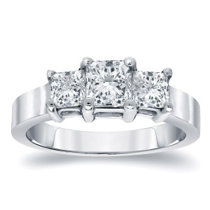 White Gold 2ct TDW 3-Stone Princess-Cut Diamond Ring - Handcrafted By Name My Rings™