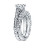 White Gold 2ct TDW Certified Round Cut Diamond Bridal Ring Set - Handcrafted By Name My Rings™