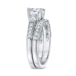 White Gold 2ct TDW Certified Round Diamond Bridal Ring Set - Handcrafted By Name My Rings™