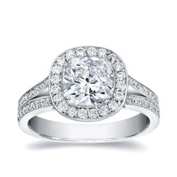 White Gold 2ct TDW Cushion-cut Diamond Ring - Handcrafted By Name My Rings™