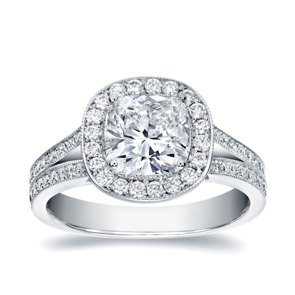 White Gold 2ct TDW Cushion-cut Diamond Ring - Handcrafted By Name My Rings™
