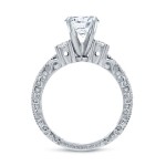 White Gold 3/4ct TDW Round-cut Diamond Engagement Ring - Handcrafted By Name My Rings™