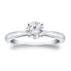 Gold 1/2ct TDW Round Diamond Solitaire Engagement Ring - Handcrafted By Name My Rings™