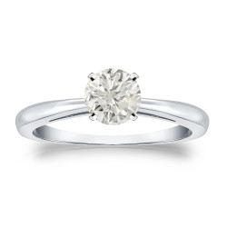 Gold 1/2ct TDW Round Diamond Solitaire Engagement Ring - Handcrafted By Name My Rings™