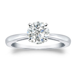 Gold 1ct TDW Round Diamond Solitaire Engagement Ring - Handcrafted By Name My Rings™