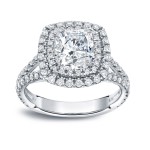 Gold 2 1/2ct TDW Certified Cushion Cut Diamond Engagement Ring - Handcrafted By Name My Rings™