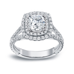 Gold 2 1/4ct TDW Certified Cushion Cut Diamond Engagement Ring - Handcrafted By Name My Rings™
