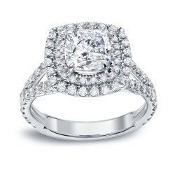 Gold 2ct TDW Certified Cushion Cut Diamond Engagement Ring - Handcrafted By Name My Rings™