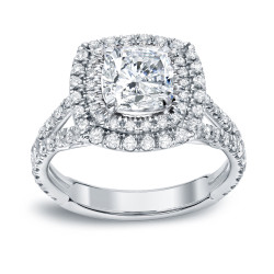 Gold 2ct TDW Certified Cushion Cut Diamond Engagement Ring - Handcrafted By Name My Rings™
