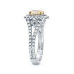 Gold 2ct TDW Certified Fancy Yellow Cushion-cut Diamond Ring - Handcrafted By Name My Rings™