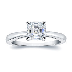 Gold 3/4ct TDW Asscher-Cut Diamond Solitaire Engagement Ring - Handcrafted By Name My Rings™