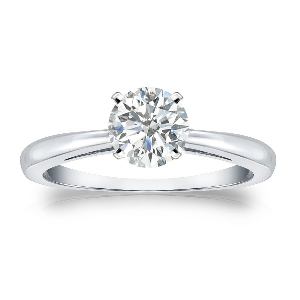 Gold 3/4ct TDW Round Diamond Solitaire Engagement Ring - Handcrafted By Name My Rings™