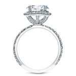 Gold 3ct TDW Certified Cushion Cut Diamond Double Halo Engagement Ring - Handcrafted By Name My Rings™