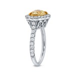 Two-Tone Gold 3ct TDW Certified Fancy Yellow Diamond Heart-Shaped Engagement Ring - Handcrafted By Name My Rings™