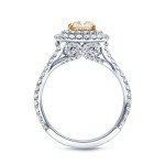 Two-tone Gold 2ct TDW Certified Fancy Yellow Cushion-cut Diamond Ring - Handcrafted By Name My Rings™
