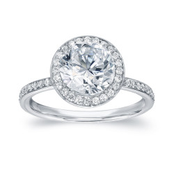 White Gold 2 2/5ct TDW Certified Round Cut Diamond Engagement Ring - Handcrafted By Name My Rings™
