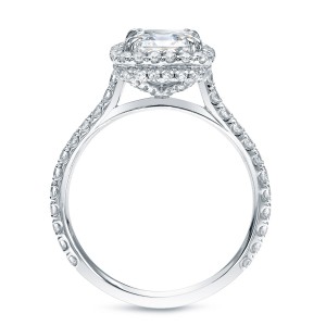 White Gold 2ct TDW Cushion Certified Diamond Engagement Ring - Handcrafted By Name My Rings™