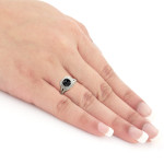 White Gold 2ct TDW Cushion-Cut Black Diamond Engagement Ring - Handcrafted By Name My Rings™