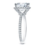 White Gold 3ct TDW Certified Cushion Diamond Engagement Ring - Handcrafted By Name My Rings™