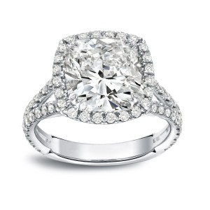 White Gold 4 1/3ct TDW Cushion-cut Halo Diamond Engagement Ring - Handcrafted By Name My Rings™